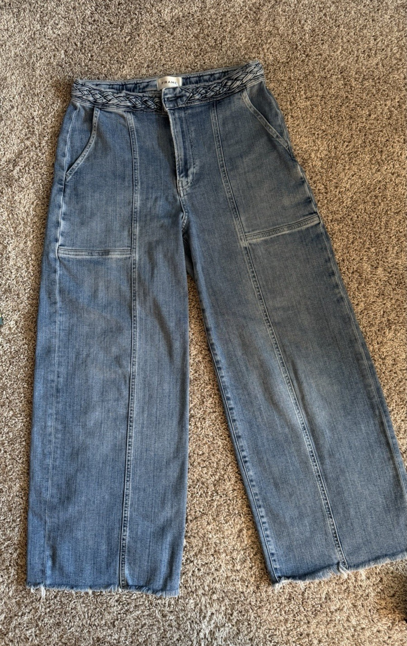 Frame H-Waist Denim Wide Leg Jeans sz 29 Pre-Owned front and back pockets